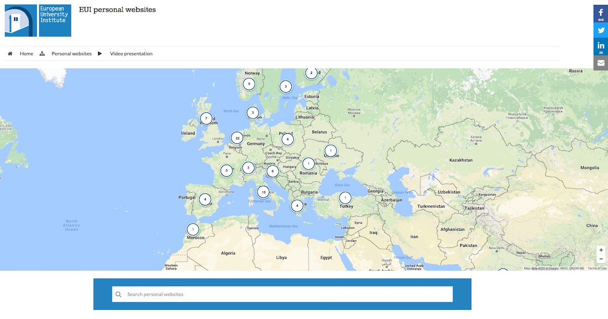 Map of the EUI personal websites